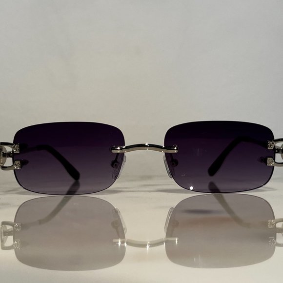 Bonano Venician Rimless SIlver Frames Sunglasses Glasses Vintage Designer - Picture 2 of 8